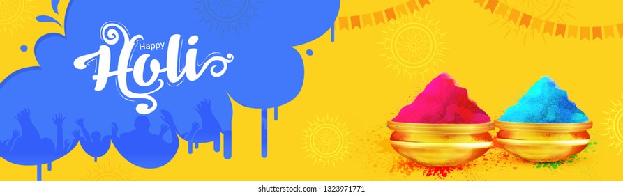 illustration of Happy Holi ,poster,banner, card,invitation card for color festival of India celebration,