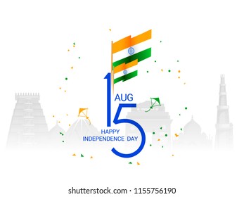 Illustration Of Happy Independence Day Background.