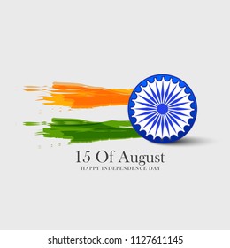 Illustration Of Happy Independence Day Of Indian Tricolor Background.