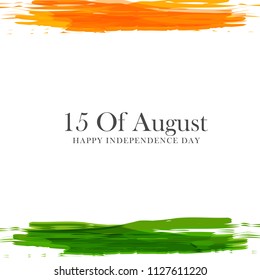 Illustration Of Happy Independence Day Of Indian Tricolor Background.