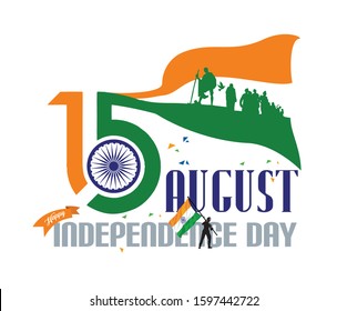 Illustration of Happy Independence Day logo