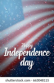 Illustration of Happy Independence Day Vector Poster Template Lettering with Paper Effect. 4th of July American Flag on Blue Background with Stars and Confetti