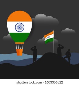 Illustration of Happy India Republic day celebration background with text 26 January and India Flag. Can used for Greeting card, Poster, Banner, Flyer, Social Media. Vector Illustration