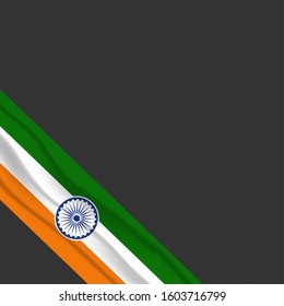 Illustration of Happy India Republic day celebration background with text 26 January and India Flag. Can used for Greeting card, Poster, Banner, Flyer, Social Media. Vector Illustration