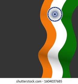Illustration of Happy India Republic day celebration background with text 26 January and India Flag. Can used for Greeting card, Poster, Banner, Flyer, Social Media. Vector Illustration