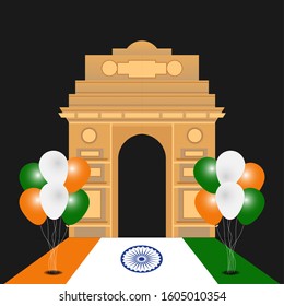 Illustration of Happy India Republic day (26 January) celebration background. Can used for Greeting card, Poster, Banner, Flyer, Social Media. Vector Illustration
