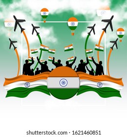 Illustration of Happy India Republic day (26 January) celebration background. Can used for Greeting card, Poster, Banner, Flyer, Social Media. Vector Illustration