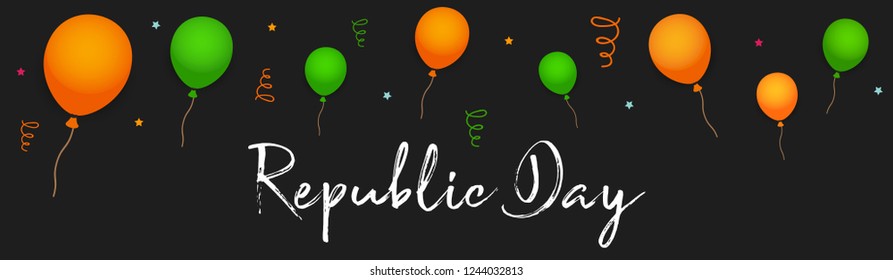 Illustration of Happy Indian Republic day celebration poster or banner background with text 26 January and Indian Flag .