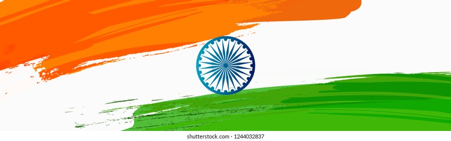 Illustration of Happy Indian Republic day celebration poster or banner background with text 26 January and Indian Flag .