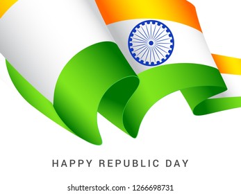 Illustration of Happy Indian Republic day celebration poster or banner background.