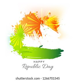 Illustration of Happy Indian Republic day celebration poster or banner background.