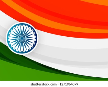 Illustration of Happy Indian Republic day celebration poster or banner background with text 26 January and Indian Flag .