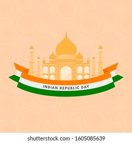 Illustration of Happy Indian Republic day celebration banner background