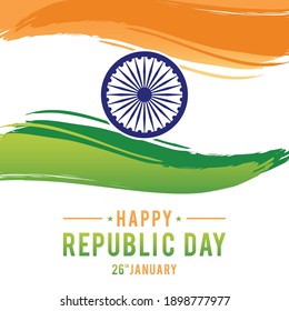Illustration of Happy Indian Republic day celebration poster or banner background. Vector Illustration