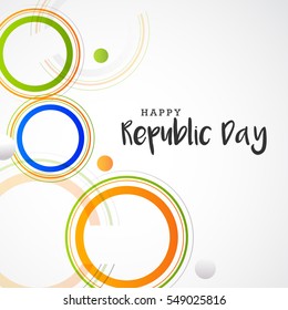 Illustration of Happy Indian Republic day celebration poster or banner background.