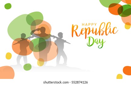 Illustration of Happy Indian Republic day celebration poster or banner background.