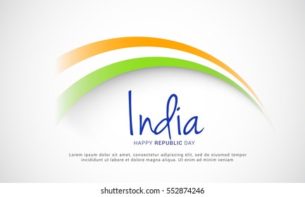 Illustration of Happy Indian Republic day celebration poster or banner background.