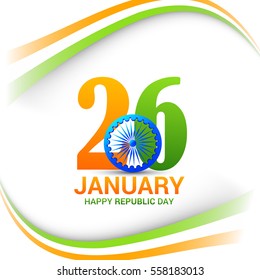 Illustration of Happy Indian Republic day poster or banner background.