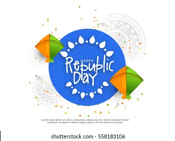 Illustration of Happy Indian Republic day poster or banner background.