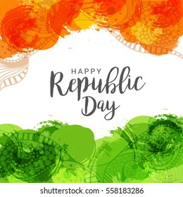 Illustration Of Happy Indian Republic Day Poster Or Banner Background.