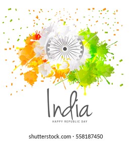 Illustration of Happy Indian Republic day poster or banner background.