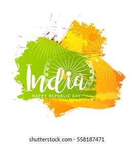 Illustration of Happy Indian Republic day poster or banner background.