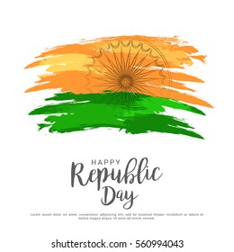 Illustration of Happy Indian Republic day poster or banner background.