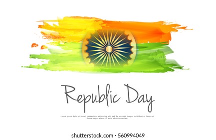 Illustration of Happy Indian Republic day poster or banner background.