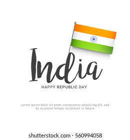 Illustration of Happy Indian Republic day poster or banner background.