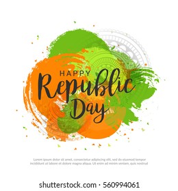 Illustration of Happy Indian Republic day poster or banner background.