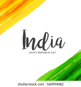 Illustration of Happy Indian Republic day poster or banner background.