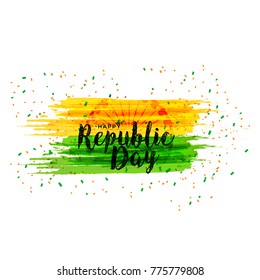 Illustration of Happy Indian Republic day celebration poster or banner background.