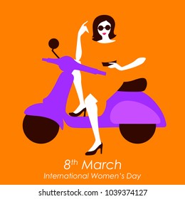 illustration of Happy International Women's Day 8th March greetings background