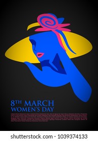 illustration of Happy International Women's Day 8th March greetings background