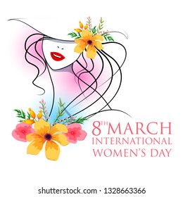 illustration of Happy International Women's Day 8th March greetings background