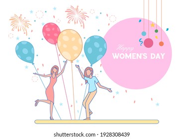 illustration of Happy International Women's Day 8th March greetings background