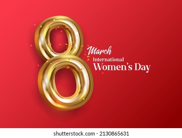 illustration of Happy International Women's Day 8th March greetings background