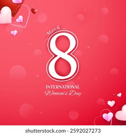 illustration of Happy International Women's Day 8th March greetings background