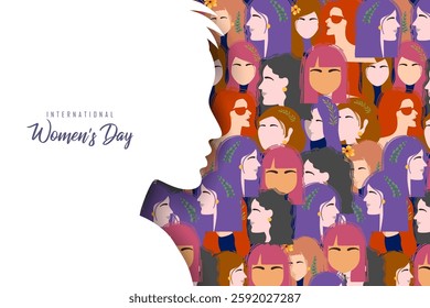 illustration of Happy International Women's Day 8th March greetings background