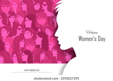 illustration of Happy International Women's Day 8th March greetings background