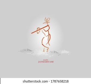 illustration of happy Janmashtami, Lord Krishna in Janmashtami festival of India