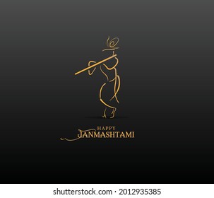 illustration of happy Janmashtami. Lord Krishna