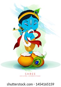 illustration of  happy Janmashtami, most important Hindu festivals, 