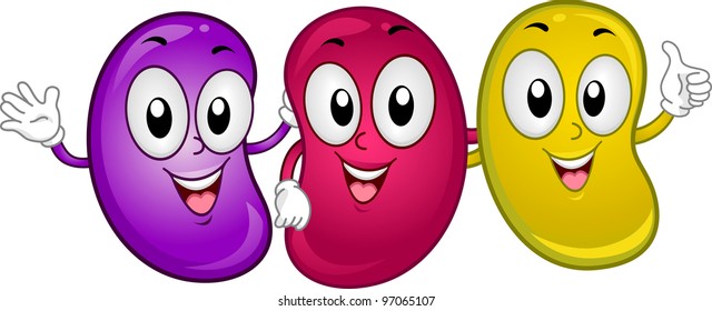 Illustration Of Happy Jellybean Mascots