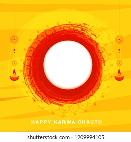 Illustration Of Happy Karwa Chauth Background.