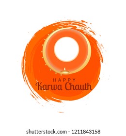 Illustration Of Happy Karwa Chauth Background.