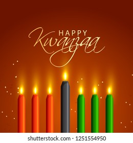 Illustration Of Happy Kwanzaa Greeting Card Background.