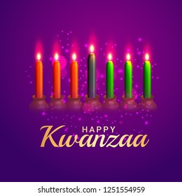 Illustration Of Happy Kwanzaa Greeting Card Background.