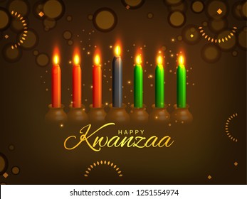 Illustration Of Happy Kwanzaa Greeting Card Background.