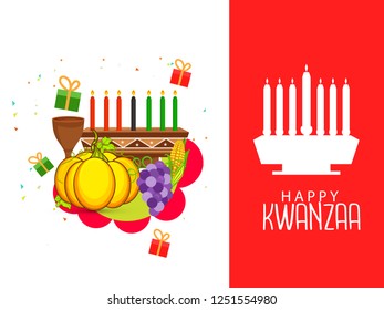 Illustration Of Happy Kwanzaa Greeting Card Background.